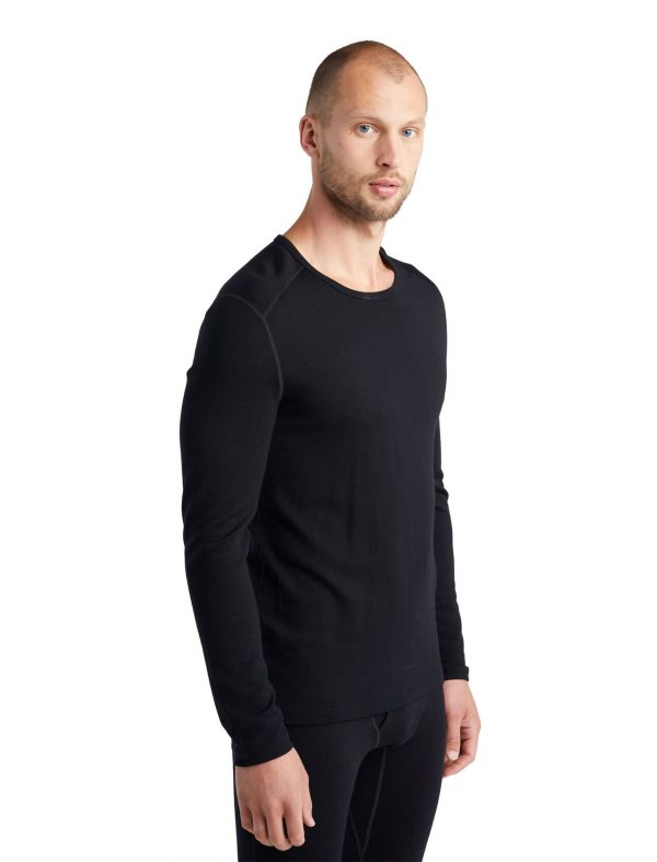 Icebreaker Men's 260 Tech Long Sleeve Crewe Black W24 SALE RRP $179.99 - Image 3