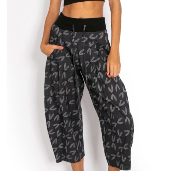 Om Yoga Pants Frangipani Black