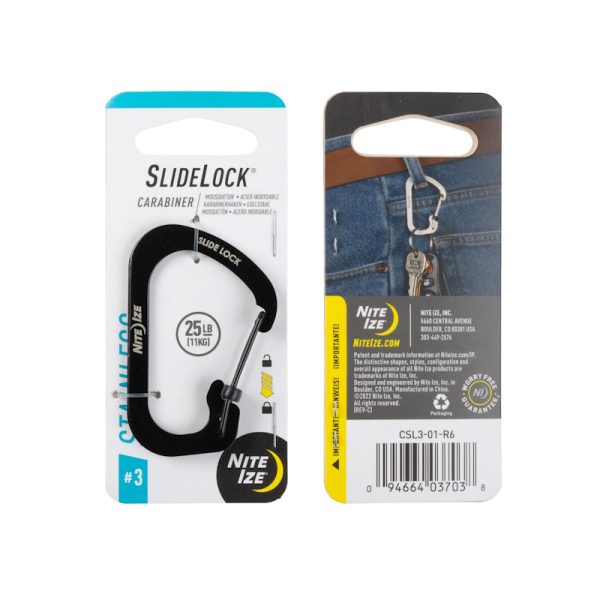 Nite Ize Slide Lock Carabiner Size 3 Black