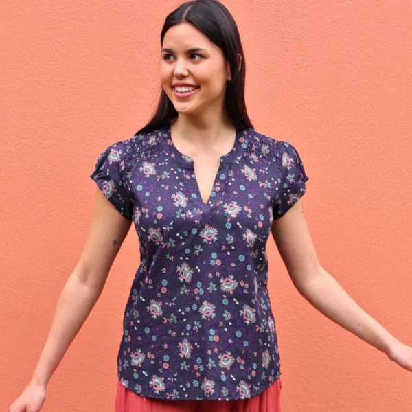 Karma East Sky Blouse Eventide RRP$59