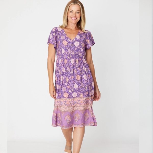 Cordelia Flounce Sleeve Dress