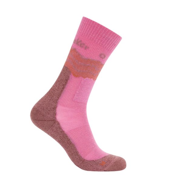 Icebreaker Women's Hike + Medium Crew Socks Pop Carbon Dusty Clay