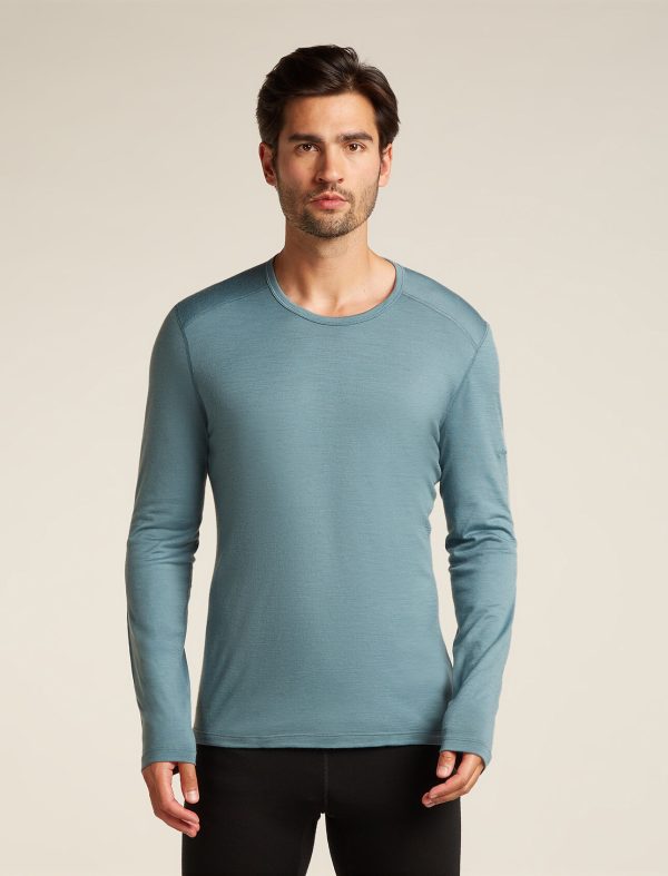 Icebreaker Men's 200 Oasis Long Sleeve Crewe Blue Ash - Image 2