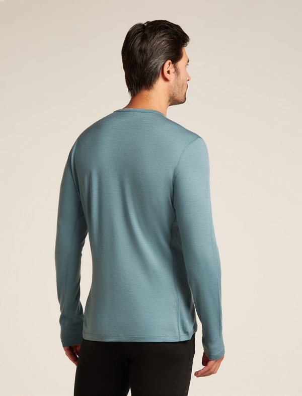 Icebreaker Men's 200 Oasis Long Sleeve Crewe Blue Ash - Image 3