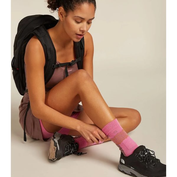 Icebreaker Women's Hike + Medium Crew Socks Pop Carbon Dusty Clay - Image 2