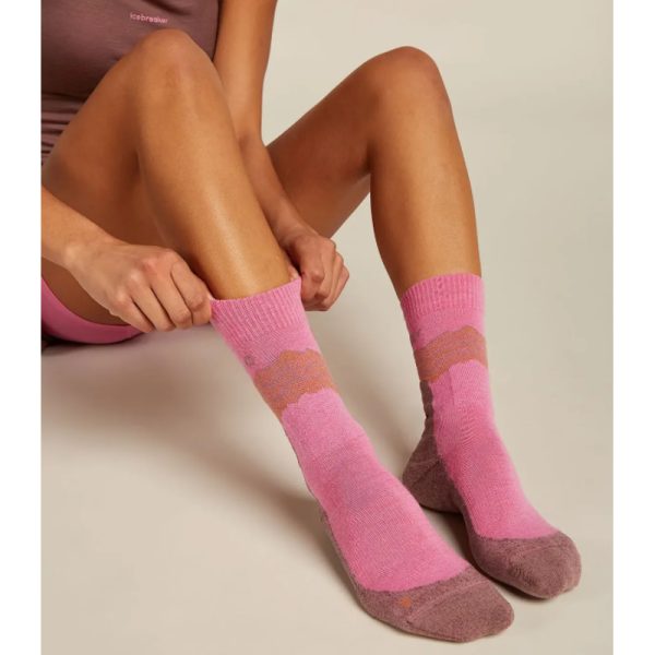 Icebreaker Women's Hike + Medium Crew Socks Pop Carbon Dusty Clay - Image 3