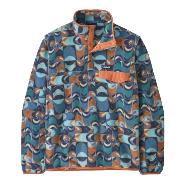 Patagonia Men's Lightweight Synchilla Snap-T Pullover Swallowtail Geo: Still Blue