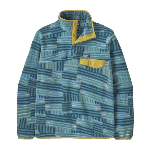 Patagonia Men's Lightweight Synchilla Snap-T Pullover Quilty Fitz Wetland Blue