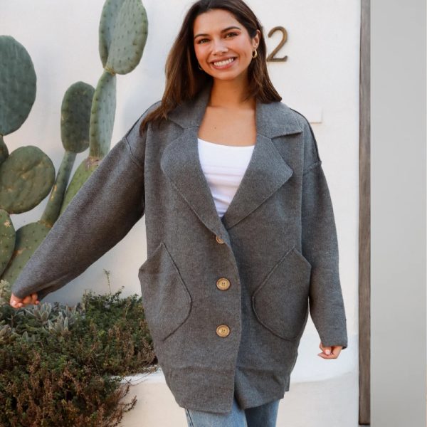 Isabella Long Cardi Grey
