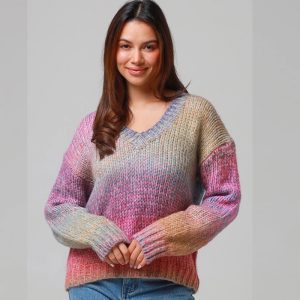 Isabella Ombre Sweater - Pink