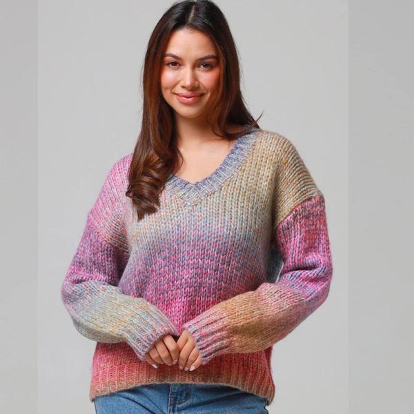Isabella Ombre Sweater - Pink