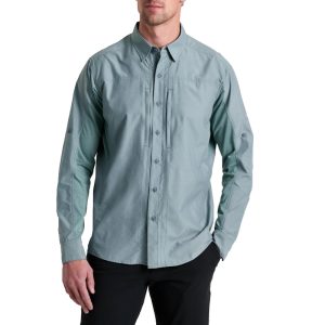 Kuhl Men's Airspeed Long Sleeve Shirt Blue Alloy