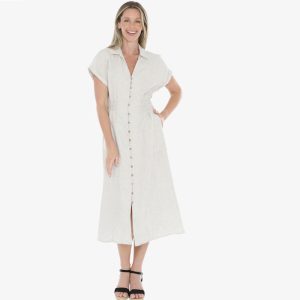 JUMP Elastic Waist Dress Flax
