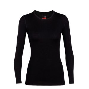 Icebreaker Women's 260 Tech Long Sleeve Crewe Black S24 SALE RRP $179.99