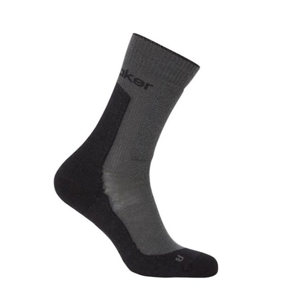 Icebreaker Women's Merino Hike + Light Crew Socks Obsidian Black
