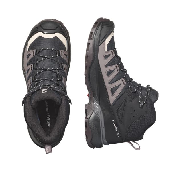 Salomon Women's X Ultra 360 Mid GTX Black|Plum Kitten|Shale - Image 3
