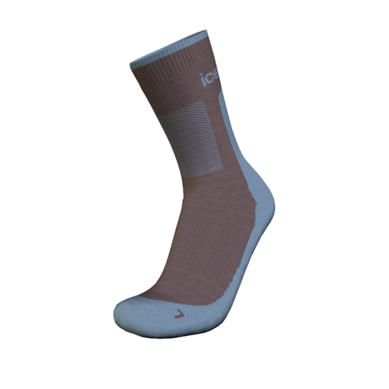 Icebreaker Men's Hike + Medium Crew Socks Porcini Flint Blue