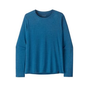 Patagonia Women's Long-Sleeved Cap Cool Daily Shirt Aquatic Blue - Light Aquatic Blue X-Dye