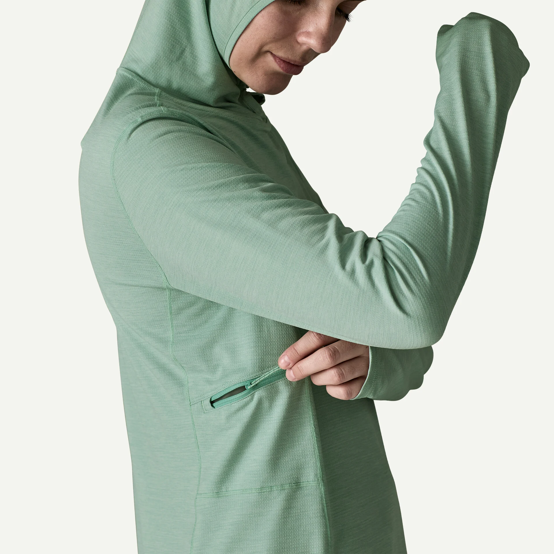 Patagonia Women's Cap Cool Sun Hoody Thermal Blue - Thin Ice X-Dye - Image 7