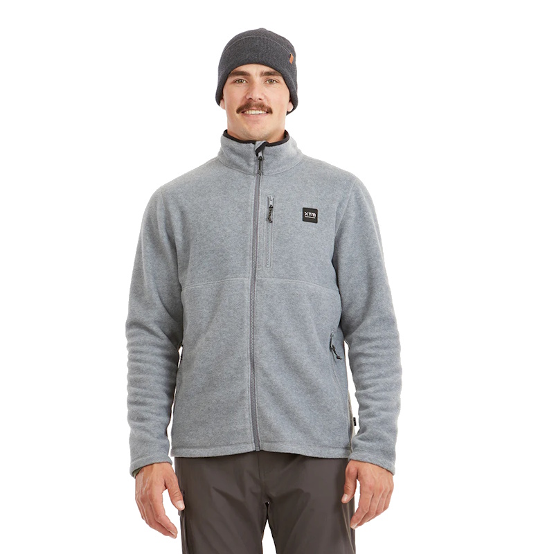 XTM Men's Stanley DWR Recycled Fleece Jacket Light Grey Marle - Image 3