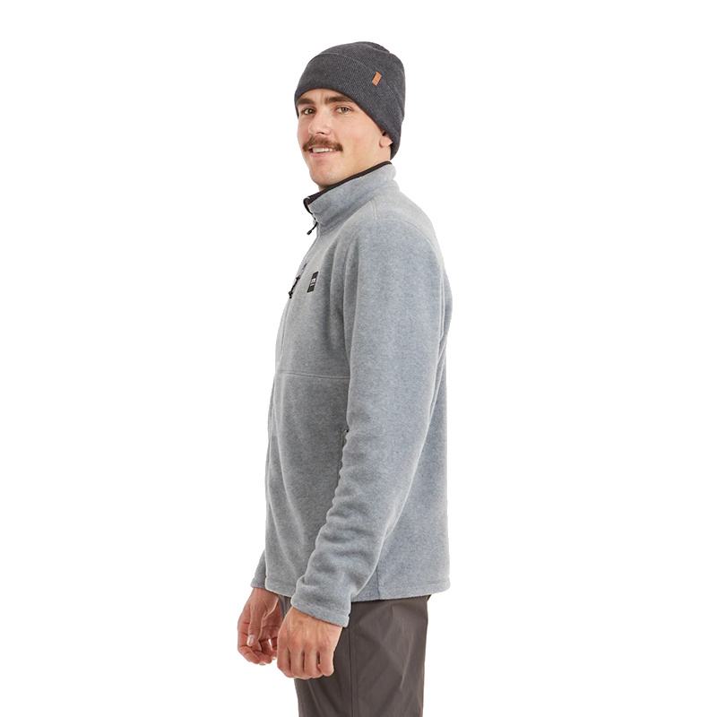 XTM Men's Stanley DWR Recycled Fleece Jacket Light Grey Marle - Image 4