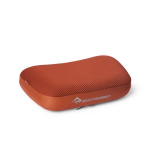 Soft ribbed red inflatable pillow