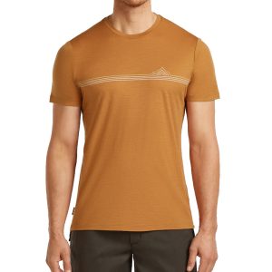 Icebreaker Men's Tech Lite Short Sleeve T-Shirt Range StripesTrail
