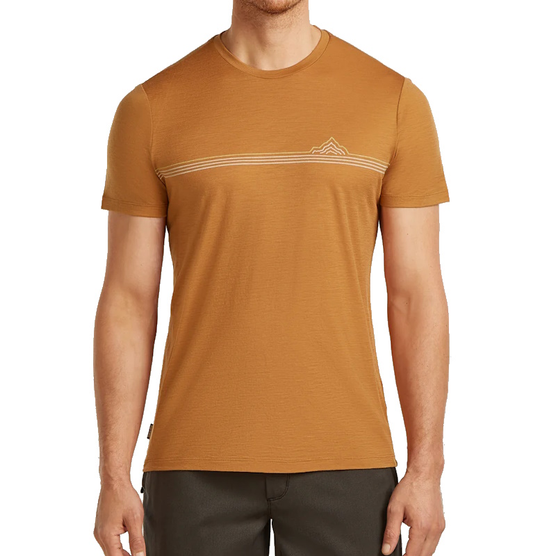 Icebreaker Men's Tech Lite Short Sleeve T-Shirt Range StripesTrail